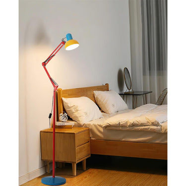 Color-Blocked Articulated Metal Floor Lamp With Foot Switch - Image 5