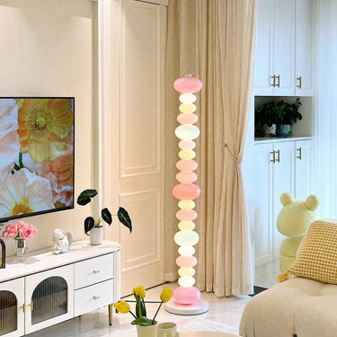Column Floor Lamp With Stacked Colorful Orbs - Image 5