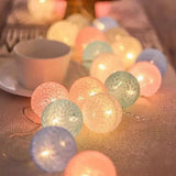 Cotton Ball String Lights With Soft LED Fairy Glow - Image 1