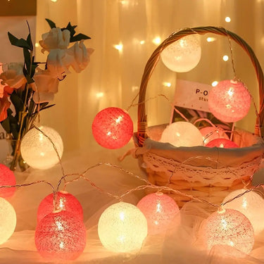 Cotton Ball String Lights With Soft LED Fairy Glow - Image 3