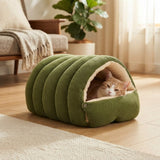 Cozy Cord Pet Cave Bed With Plush Fleece Lining For Cats And Small Dogs - Image 1
