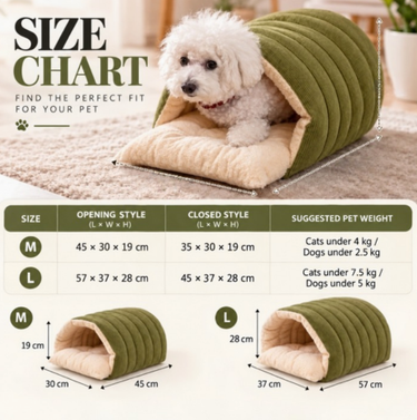 Cozy Cord Pet Cave Bed With Plush Fleece Lining For Cats And Small Dogs - Image 9