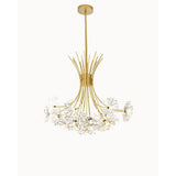 Crystal Flower Chandelier With Modern Metal Design - Image 1