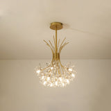 Crystal Flower Chandelier With Modern Metal Design - Image 8