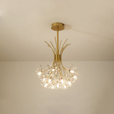 Crystal Flower Chandelier With Modern Metal Design - Image 8