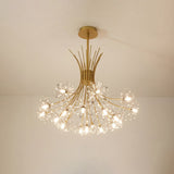 Crystal Flower Chandelier With Modern Metal Design - Image 9