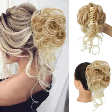 Curly Clip In Hair Bun For Instant Volume With Natural-Looking Curls - Image 2