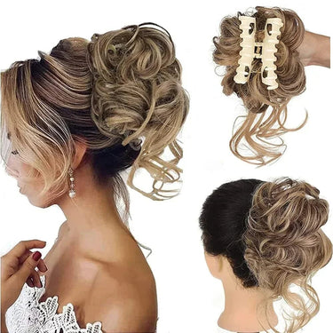 Curly Clip In Hair Bun For Instant Volume With Natural-Looking Curls - Image 9