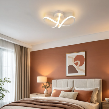 Curved Ceiling Light With Twisted Aluminium Design - Image 5