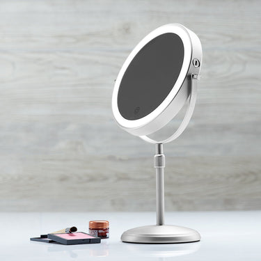 Dual-Sided Adjustable Vanity Mirror With 10X Magnification And LED Lighting - Image 1