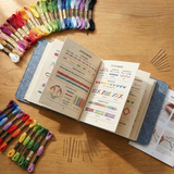 Embroidery Book Set With Step-By-Step Instructions For 106 Stitches And Removable Linen Pages - Image 1