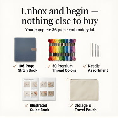 Embroidery Book Set With Step-By-Step Instructions For 106 Stitches And Removable Linen Pages - Image 3
