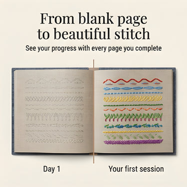 Embroidery Book Set With Step-By-Step Instructions For 106 Stitches And Removable Linen Pages - Image 6