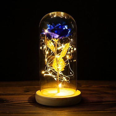 Enchanted Galaxy Rose Glass Dome Lamp With LED Fairy Lights - Image 3