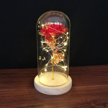 Enchanted Galaxy Rose Glass Dome Lamp With LED Fairy Lights - Image 5