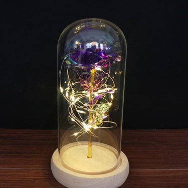 Enchanted Galaxy Rose Glass Dome Lamp With LED Fairy Lights - Image 6