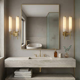 Faux Alabaster Metal Wall Light With Brushed Brass Finish - Image 4