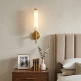 Faux Alabaster Metal Wall Light With Brushed Brass Finish - Image 5