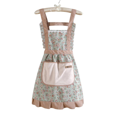 Floral Cooking Apron With Pockets And Adjustable Straps For Home And Restaurant Use - Image 3