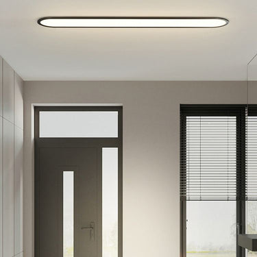 Flush Mount Oval Ceiling Light With Metal Frame And Acrylic Shade - Image 8