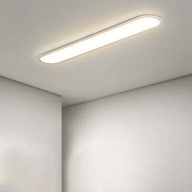 Flush Mount Oval Ceiling Light With Metal Frame And Acrylic Shade - Image 2