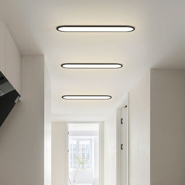 Flush Mount Oval Ceiling Light With Metal Frame And Acrylic Shade - Image 7