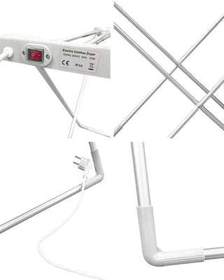 Foldable Electric Clothes Drying Rack With Heated Bars And Powerful 120W Heating For An Energy Efficient Indoor Airer - Image 2