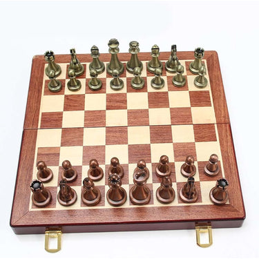 Folding Board Metal Alloy Chess Set Educational Competitive Toy - Image 6