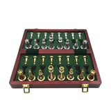 Folding Chess Board Set With Zinc Alloy And Wood Pieces - Image 1