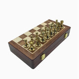 Folding Chess Board Set With Zinc Alloy And Wood Pieces - Image 6