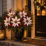 Frostpetal Christmas Poinsettia Stem Insert For Urns & Planters - Image 6