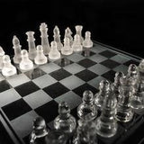 Glass Chess Set With Felted Bottom Scratch-Resistant Board And 2 Size Options - Image 1