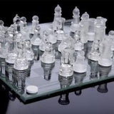 Glass Chess Set With Felted Bottom Scratch-Resistant Board And 2 Size Options - Image 4