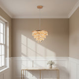 Gold Crystal Drum Mini Chandelier With Integrated LED - Image 1