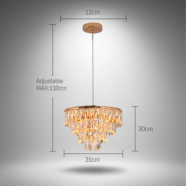 Gold Crystal Drum Mini Chandelier With Integrated LED - Image 2