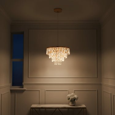 Gold Crystal Drum Mini Chandelier With Integrated LED - Image 5