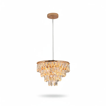 Gold Crystal Drum Mini Chandelier With Integrated LED - Image 7