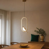 Gold LED Bird Pendant Light - Image 1
