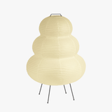 Gourd-Shaped Rice Paper Floor Lamp With Ripped Detail - Image 1