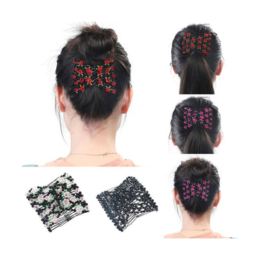 Handmade Beaded Hair Comb Stretchable Magic Hair Clip For Secure Pain- Styling - Image 1