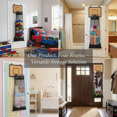 Hanging Storage Organizer With Basketball Hoop Design For Kids Laundry And Toys - Image 8