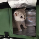 Heated Outdoor Cat House With Insulated Fabric And Sunshade Canopy - Image 3