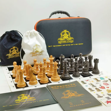 High-End Portable Chess Set With Resin Pieces And Case - Image 7