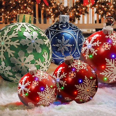 Inflatable Christmas Ornament Ball With Snowflake Pattern - Image 1