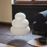 Japanese Style Floor Lamp With Ribbed Paper Shade - Image 2
