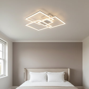 Layered Square Ceiling Light With Remote Control And Dimmable LED - Image 1