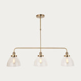 Linear Pendant Light With Clear Glass Shades And Adjustable Height - Image 1