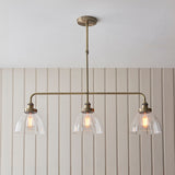 Linear Pendant Light With Clear Glass Shades And Adjustable Height - Image 3