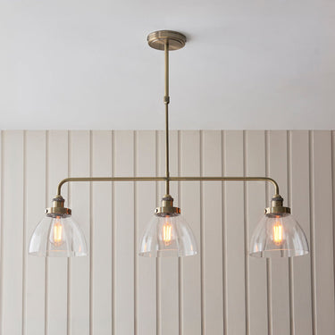 Linear Pendant Light With Clear Glass Shades And Adjustable Height - Image 3