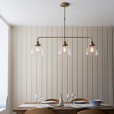 Linear Pendant Light With Clear Glass Shades And Adjustable Height - Image 2